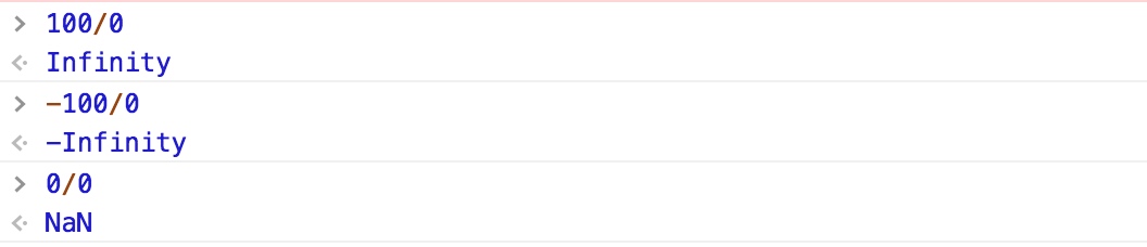 JavaScript 溢出或被零整除时不会报错