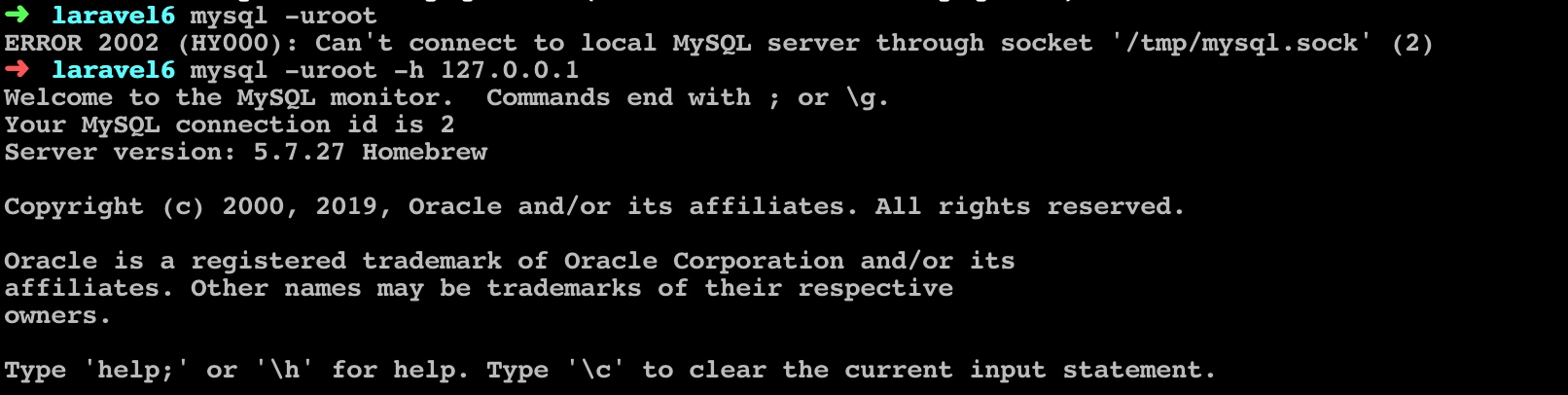 在命令行连接 MySQL