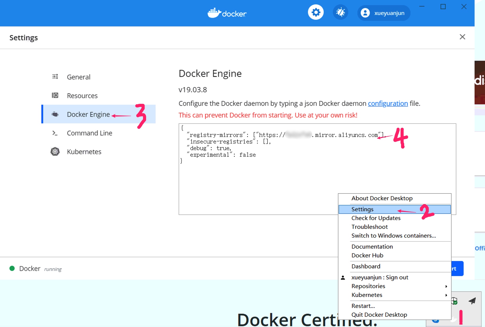 Windows 配置 Docker 镜像源