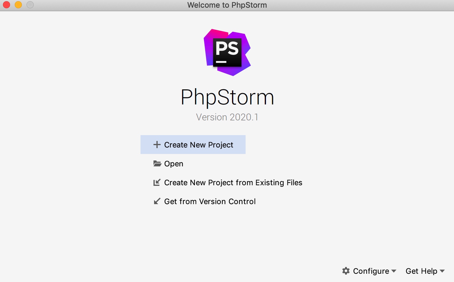 在 PhpStorm 中创建新项目