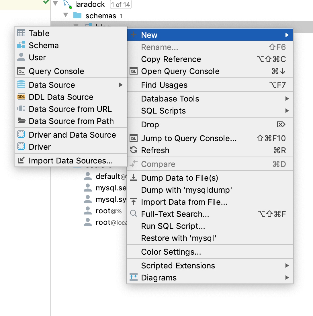 PhpStorm 数据源管理