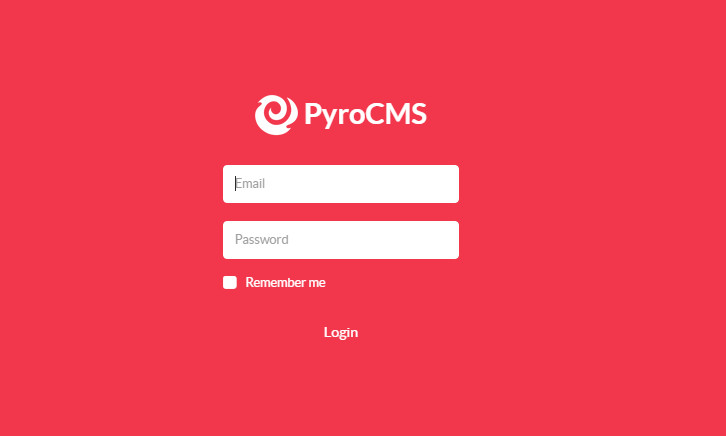 PyroCMS登录界面