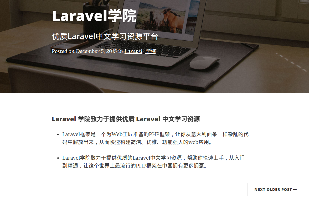 Laravel博客详情页