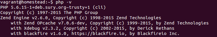 Homestead 2.1.8上查看PHP版本信息