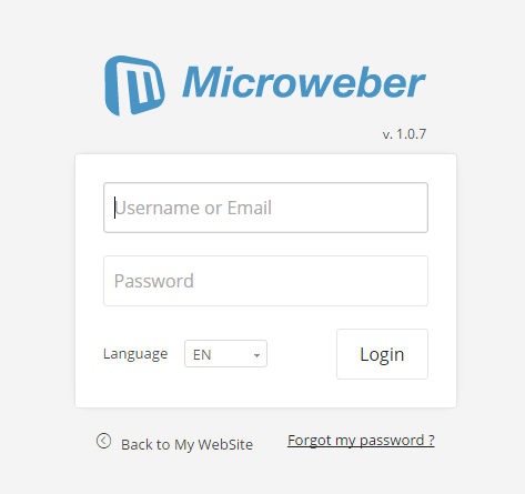 Microweber登录页面