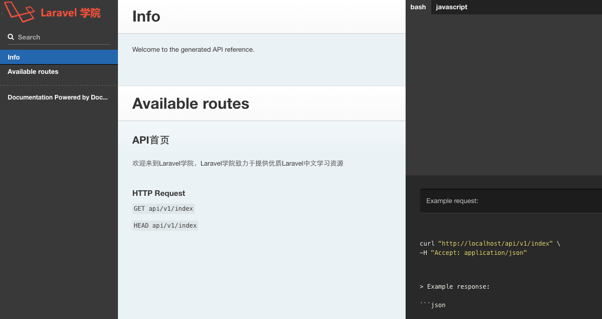 laravel-api-doc-index