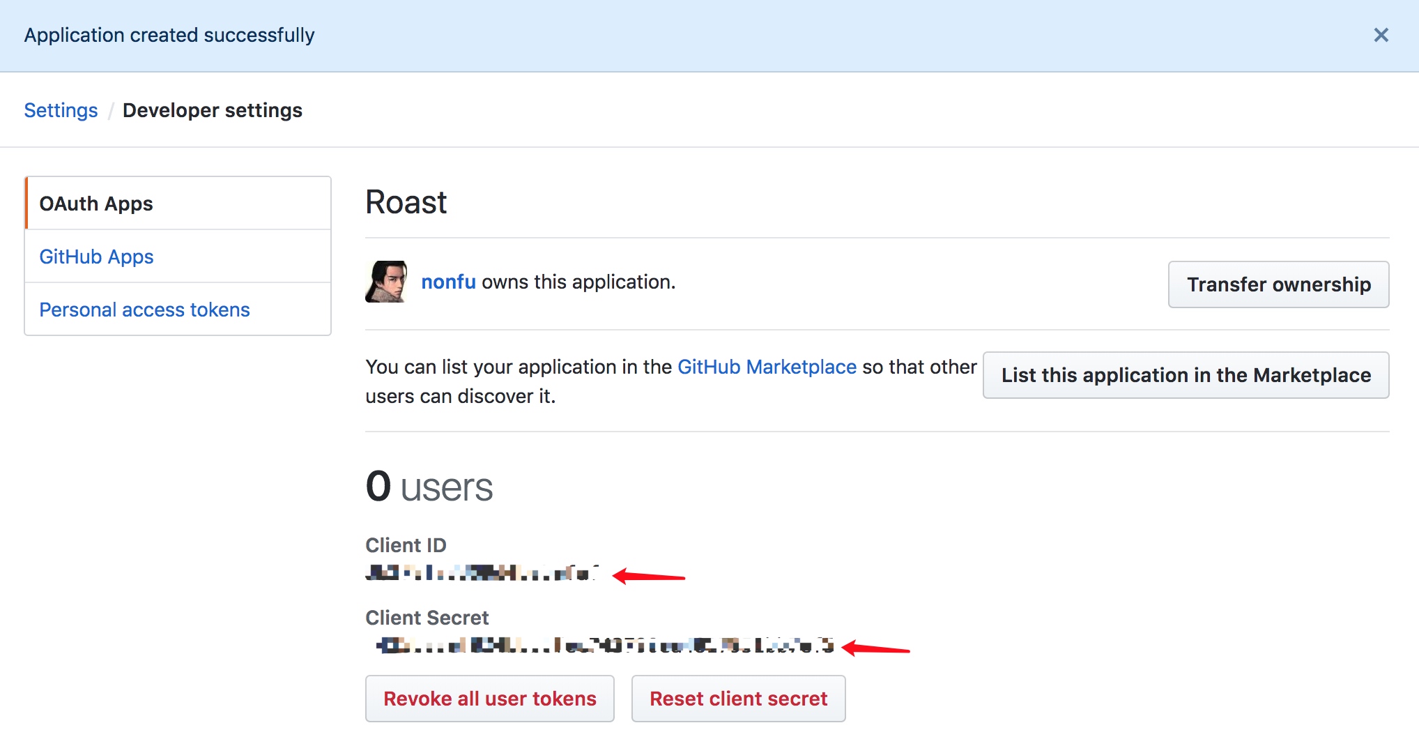 github roast oauth app