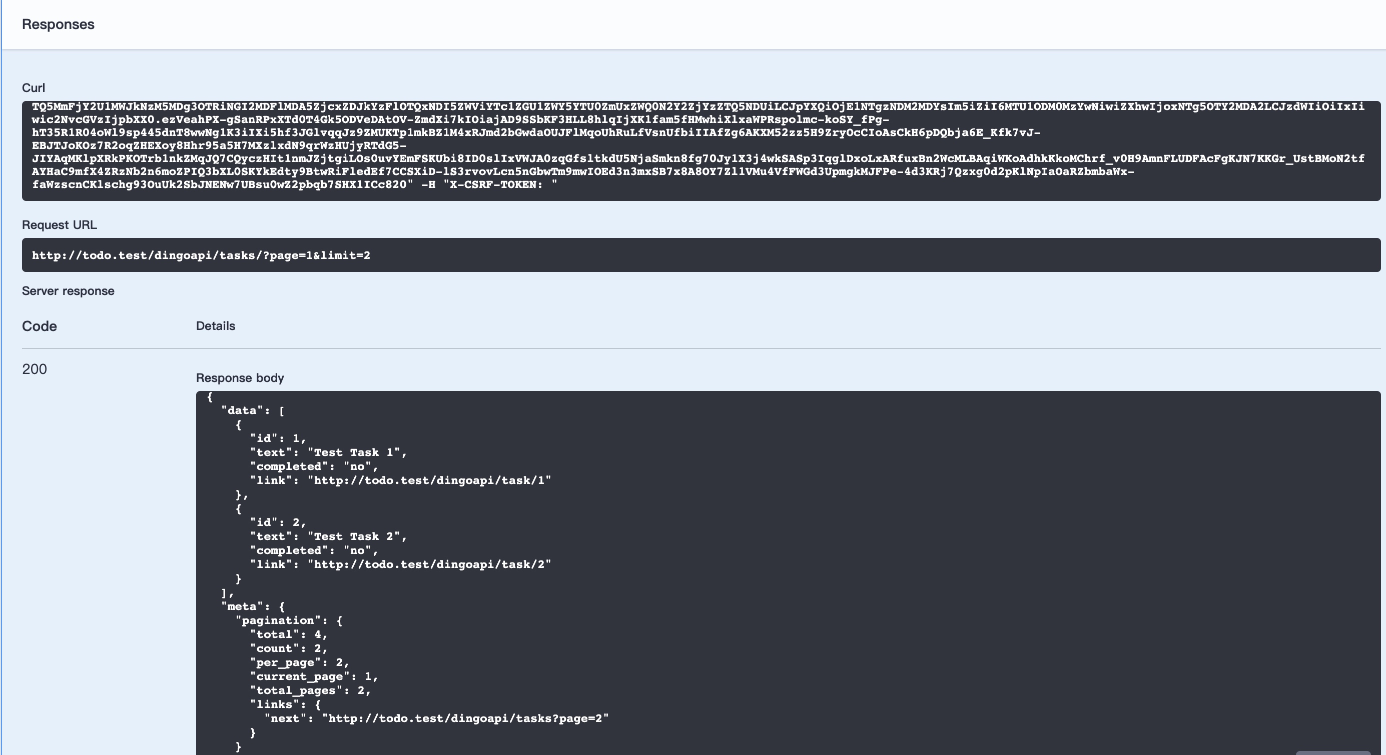 Laravel+Swagger生成API文档接口测试返回数据